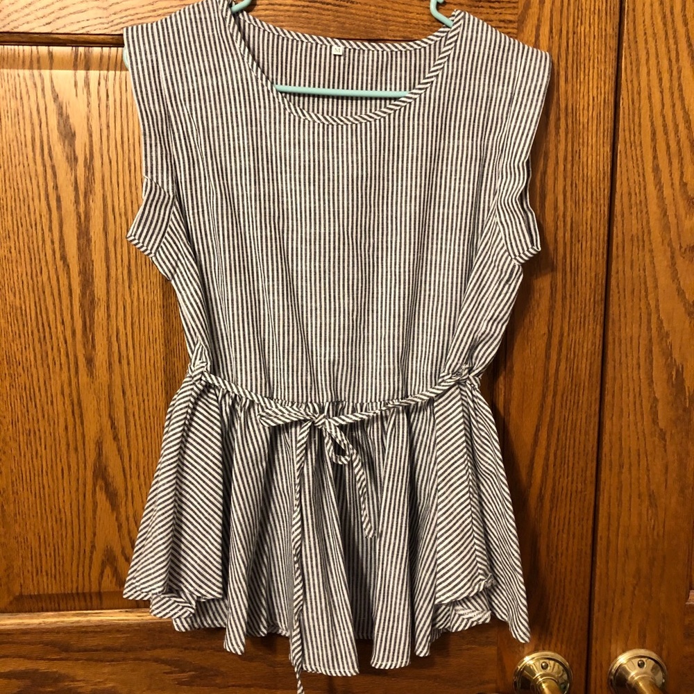 Peplum blouse with belt